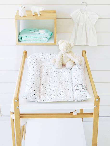 Matelas à langer Lionceau beige imprimé+BLANC IMPRIME+écru+vert imprimé - vertbaudet enfant 
