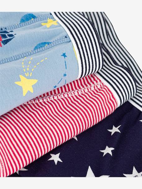 Lot 3 boxers garçon en coton imprimé bleu - vertbaudet enfant 