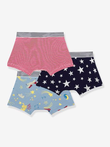 Lot 3 boxers garçon en coton imprimé bleu - vertbaudet enfant 