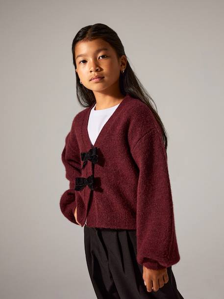 Vestje van gebreid NKFRINA voor meisjes NAME IT bordeauxrood - vertbaudet enfant 