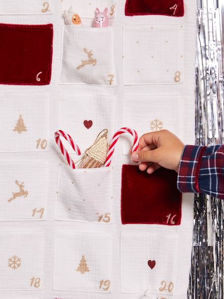 Adventskalender van aanpasbaar katoenen gaas ecru - vertbaudet enfant 