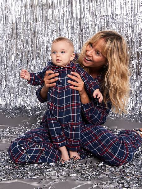 Flanellen damespyjama capsulecollectie familie Kerst ENVIE DE FRAISE bordeauxrood - vertbaudet enfant 
