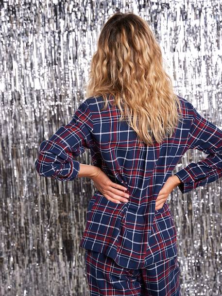 Flanellen damespyjama capsulecollectie familie Kerst ENVIE DE FRAISE bordeauxrood - vertbaudet enfant 