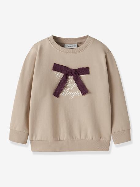 Sweatshirt NMFSETINA fille NAME IT beige+bordeaux - vertbaudet enfant 