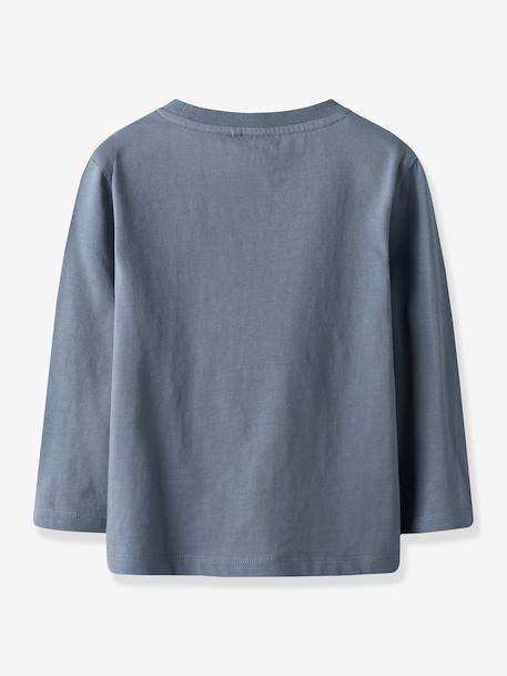 T-shirt à manches longues NMMROLF garçon NAME IT Boxy-Fit bleu grisé+grenadine - vertbaudet enfant 