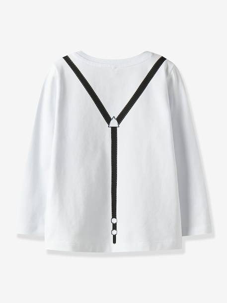 T-shirt à manches longues NMMRYDER garçon NAME IT Boxy-Fit blanc+bleu grisé - vertbaudet enfant 