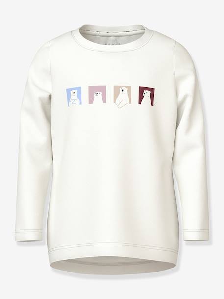 T-shirt à manches longues NMFVIX fille NAME IT beige+bordeaux+écru+lilas - vertbaudet enfant 