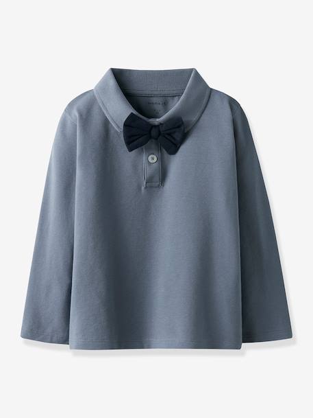 Polo NMMROGULA garçon NAME IT blanc+bleu grisé - vertbaudet enfant 