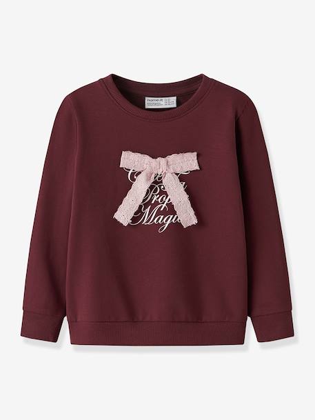 Sweatshirt NMFSETINA fille NAME IT beige+bordeaux - vertbaudet enfant 