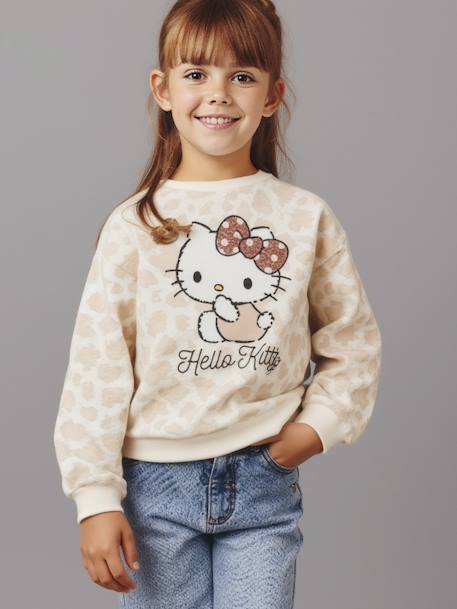 Fille-Sweat Hello Kitty imprimé leopard fille