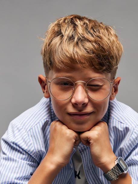 Chemise rayée manches longues Garçon Jonen rayé bleu - vertbaudet enfant 