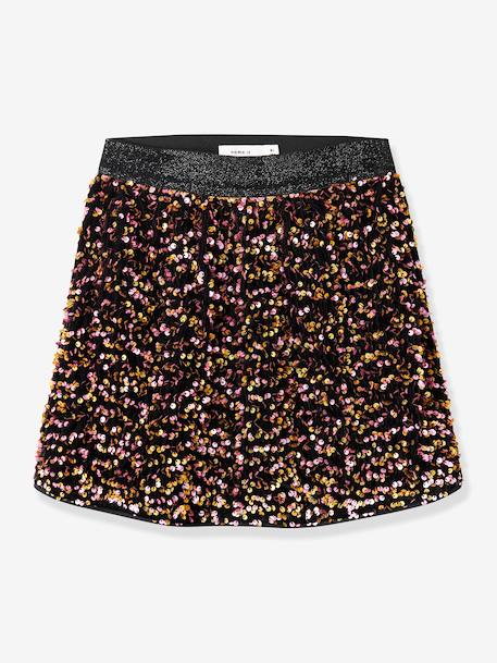 Jupe à paillettes NKFRUNICA fille NAME IT or+violet - vertbaudet enfant 