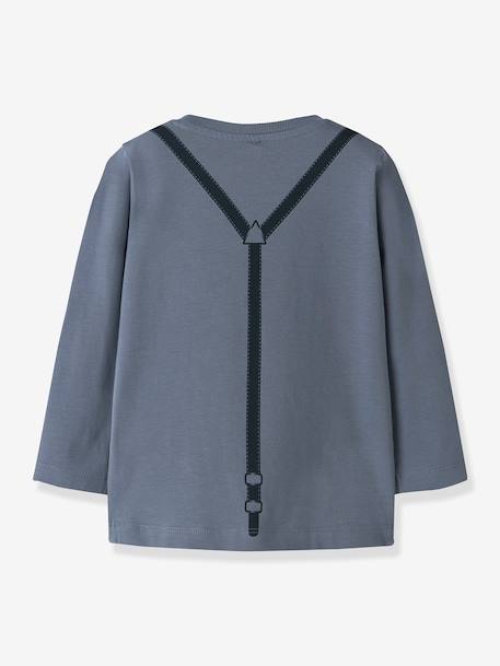 T-shirt à manches longues NMMRYDER garçon NAME IT Boxy-Fit blanc+bleu grisé - vertbaudet enfant 