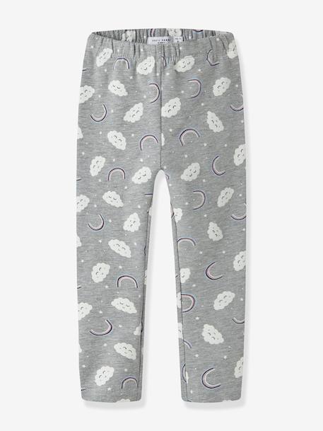 Legging en molleton NMFDAVINA fille NAME IT imprimé bleu+gris chiné+lilas - vertbaudet enfant 