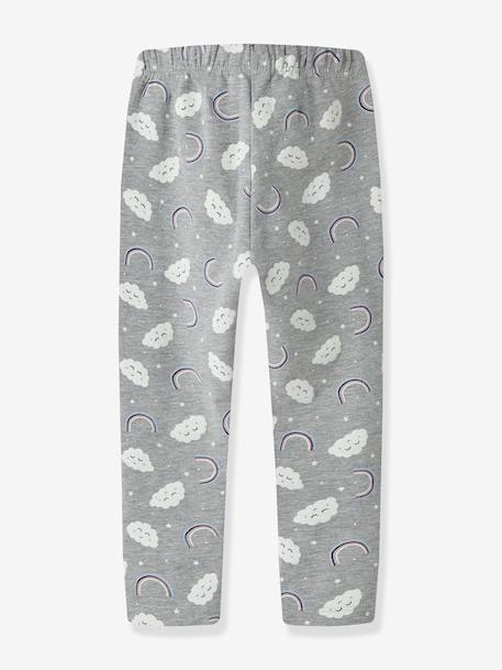 Legging en molleton NMFDAVINA fille NAME IT imprimé bleu+gris chiné+lilas - vertbaudet enfant 