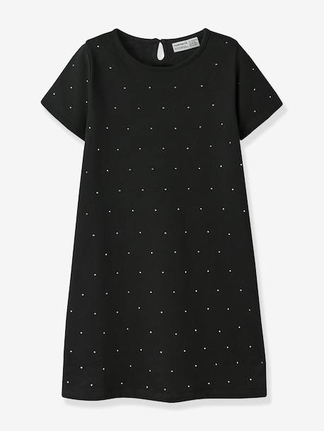 Robe sweat avec strass NMFRONJA fille NAME IT noir - vertbaudet enfant 