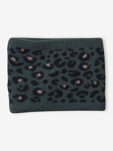 Ensemble « léopard » fille bonnet + snood vert - vertbaudet enfant 
