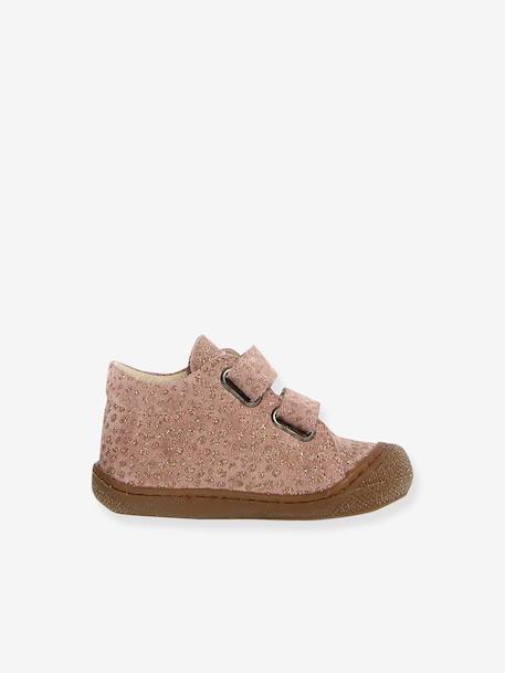 Chaussures premiers pas en suède imprimé poney marron+noir+rose pâle - vertbaudet enfant 