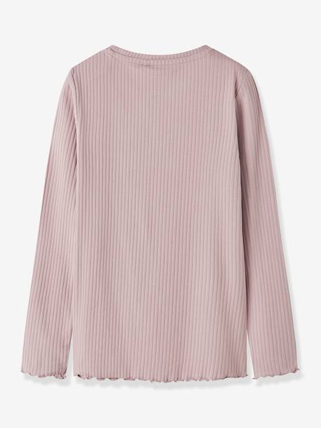 T-shirt met pailletten en lange mouwen NKFVEMMA meisje NAME IT Slim-Fit blauw, gestreept+ecru+lila+zwart - vertbaudet enfant 