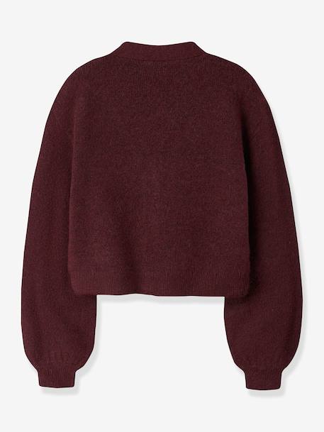 Vestje van gebreid NKFRINA voor meisjes NAME IT bordeauxrood - vertbaudet enfant 