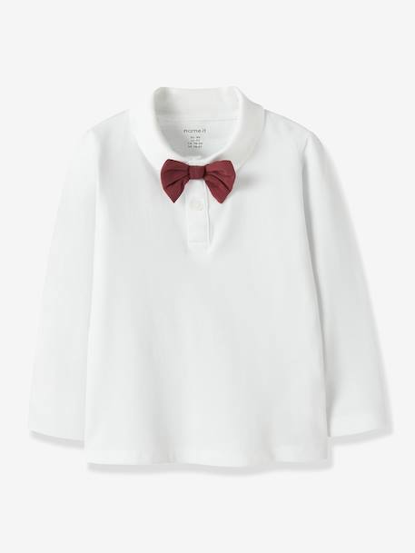 Polo NMMROGULA garçon NAME IT blanc+bleu grisé - vertbaudet enfant 