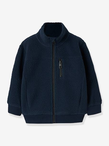 Veste en sherpa NMMSALTO garçon NAME IT marine+vert sapin - vertbaudet enfant 
