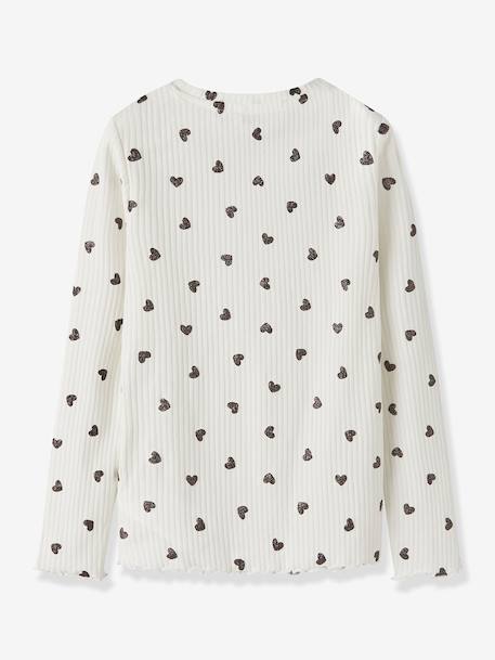 T-shirt met pailletten en lange mouwen NKFVEMMA meisje NAME IT Slim-Fit blauw, gestreept+ecru+lila+zwart - vertbaudet enfant 