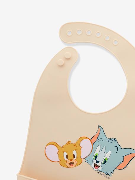 Bavoir bébé en silicone Tom et Jerry Looney Tunes beige - vertbaudet enfant 