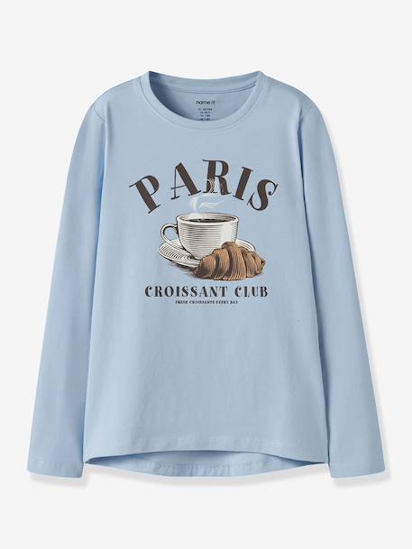 T-shirt à manches longues NKFVIX fille NAME IT bleu ciel+bordeaux+marron - vertbaudet enfant 