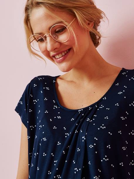 T-shirt grossesse et allaitement pans croisés pour allaiter ENCRE IMPRIME - vertbaudet enfant 