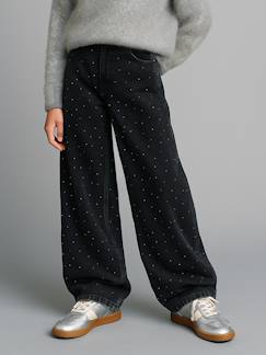 -Jean large fille à strass