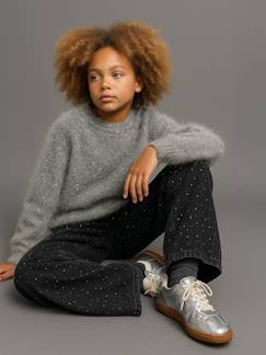 -Pull fille noël maille duveteuse effet argenté