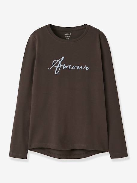 T-shirt met lange mouwen NKFVIX meisje NAME IT bordeauxrood+bruin+hemelsblauw - vertbaudet enfant 