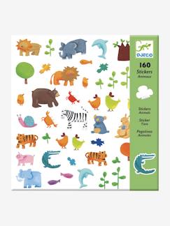 Speelgoed-Creatieve activiteiten-Plakken en vormgeven-160 dierenstickers DJECO