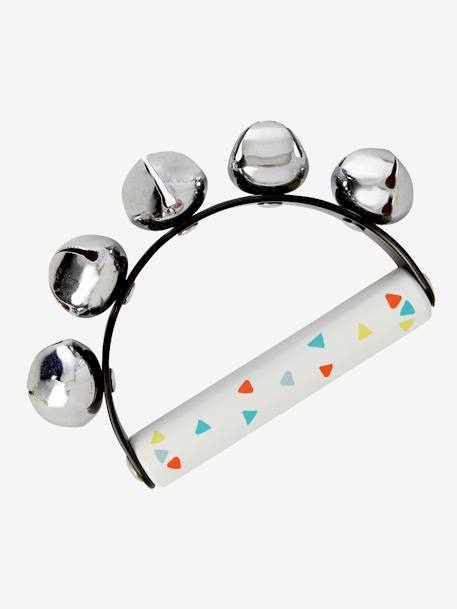Set 3 instruments : maracas, tambourin, grelots en bois FSC® multicolore+vert - vertbaudet enfant 