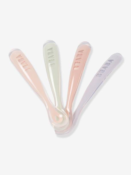 Lot de 4 cuillères 1er âge Soft sans BPA bleu/gris/ocre+BLUE/ EUCALYPTUS/ PINK/ MIST - vertbaudet enfant 