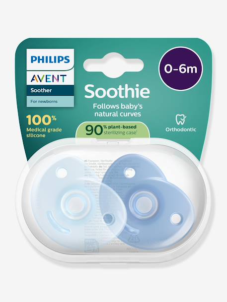 Soothies fopspenen 0-6M x2 PHILIPS AVENT blauw - vertbaudet enfant 