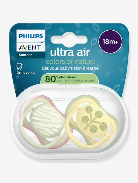 Lot de 2 sucettes ultra Air 18 mois vert - vertbaudet enfant 