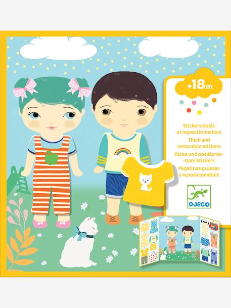 DJECO verplaatsbare stickers geel+rood - vertbaudet enfant 