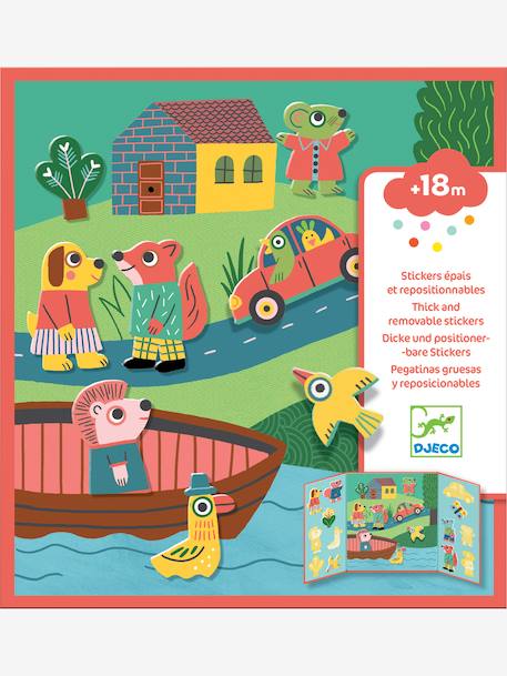 Stickers repositionnables jaune+rouge - vertbaudet enfant 