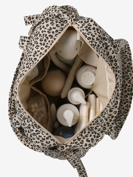 Sac à langer en gaze de coton JOIOSA beige imprimé+bleu nuit+bronze+écru - vertbaudet enfant 