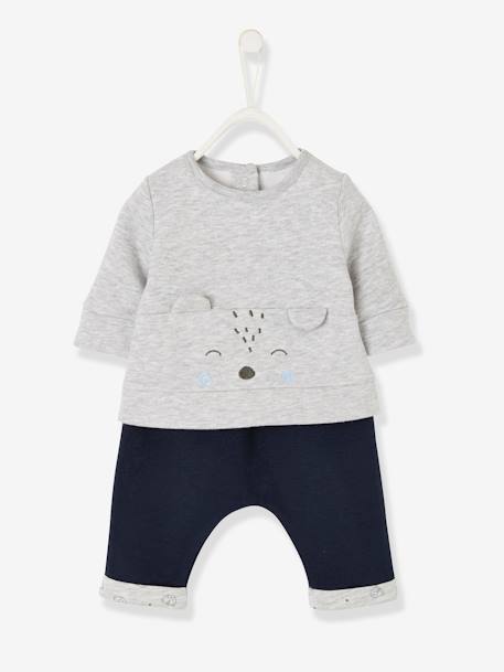 Set sweater + broek voor baby INKT+lichtbeige+NUDE+Parmagrijs - vertbaudet enfant 