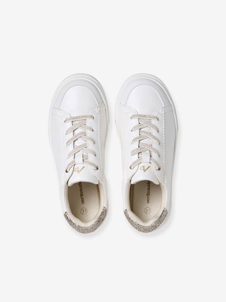 Baskets enfant fille lacets élastiqués blanc imprimé - vertbaudet enfant 