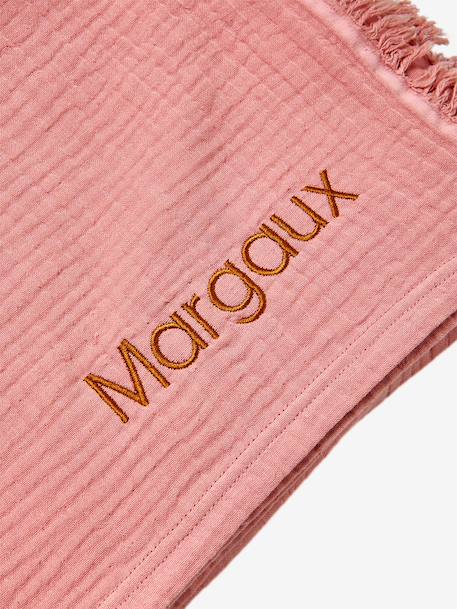 Deken van biologisch katoengaas. blauwgroen+karamel+roze+taupe - vertbaudet enfant 