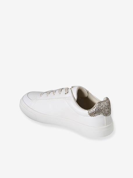 Baskets enfant fille lacets élastiqués blanc imprimé - vertbaudet enfant 