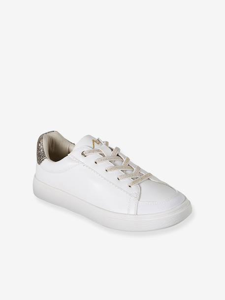 Baskets enfant fille lacets élastiqués blanc imprimé - vertbaudet enfant 
