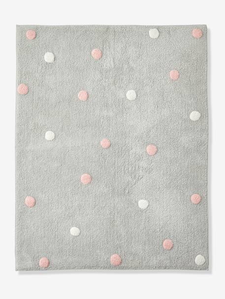 Tapis rectangle XL à pois GRIS IMPRIME - vertbaudet enfant 