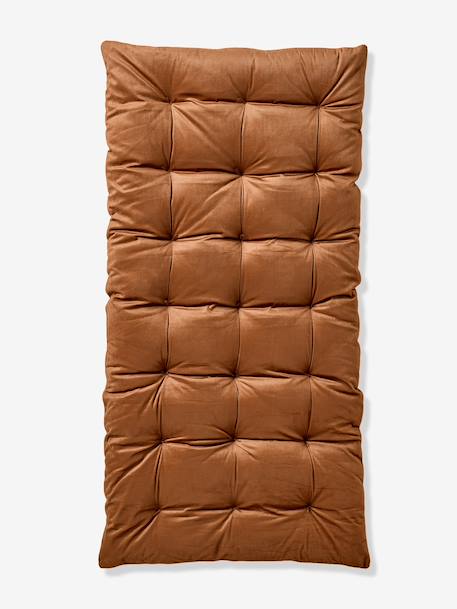Matelas de sol bi-matière fleurs/velours RETRO FLOWER cannelle - vertbaudet enfant 