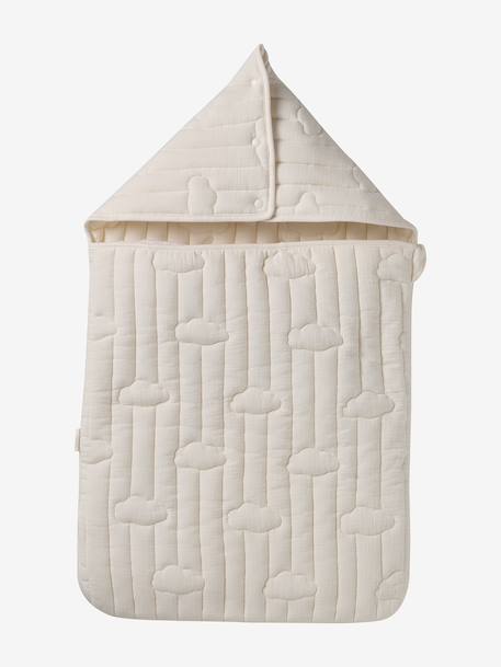 Nid d'ange enveloppant en coton beige imprimé+blanc+bleu glacier+bleu grisé+imprimé grenier+vanille - vertbaudet enfant 