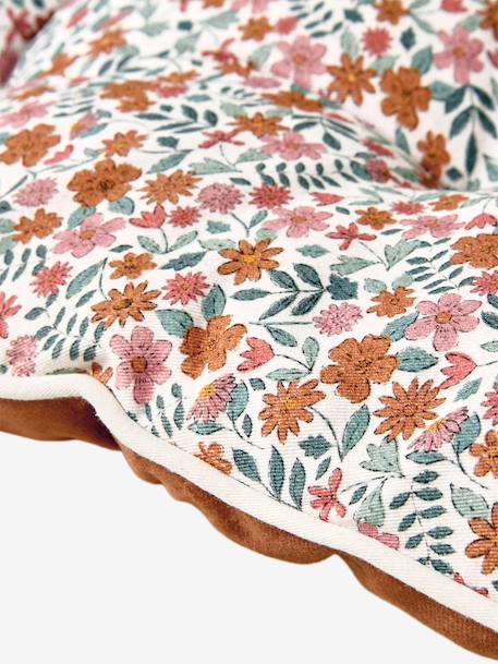 Matelas de sol bi-matière fleurs/velours RETRO FLOWER cannelle - vertbaudet enfant 